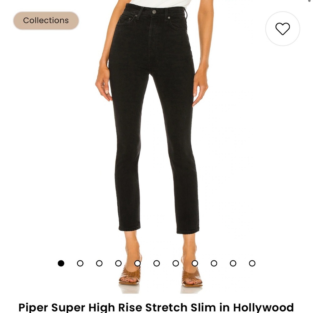 GRLFRND Piper Super High Rise Stretch Slim in Hollywood Black Jeans Size 27